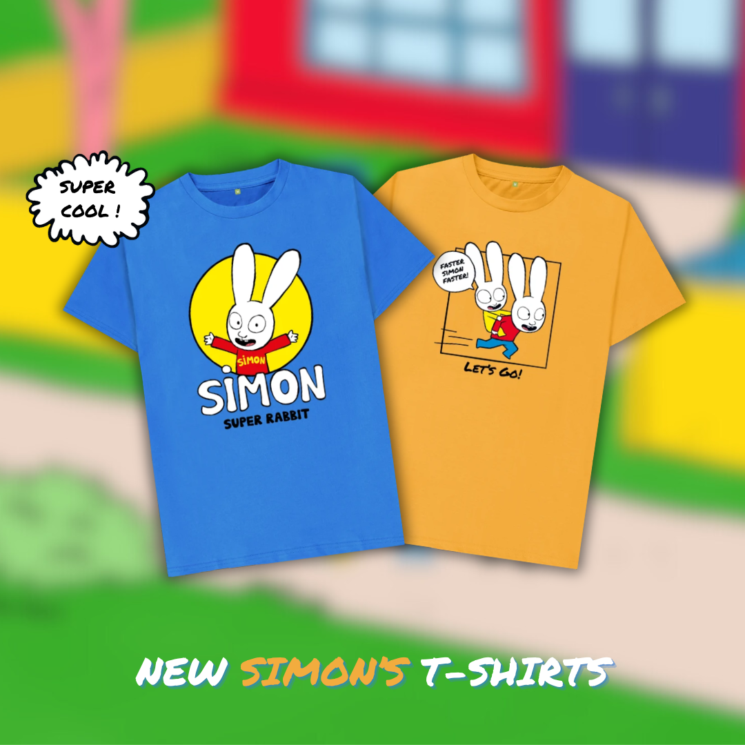 Organic, Colorful, Fun, Sustainable T-Shirts of Simon Super Rabbit